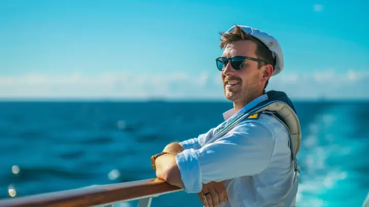 Merchant navy deck officer on the bridge wing, seafarer CV guide